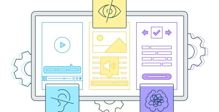 Digital accessibility flat vector illustration and understood users