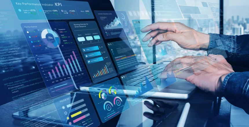 Dashboard innovation technology for business marketing and organization management.strategy and planning.Data analytics support