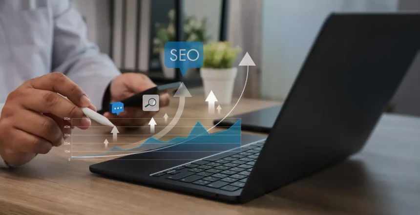 SEO and digital marketing performance with keyword optimization, search ranking, traffic growth, data analytics, website visibility, and online business strategy for conversion and revenue growth.